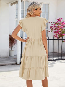 Mila Midi Dress for Women – V-Neck Sleeveless Dress with Ruffles and Pockets Summer