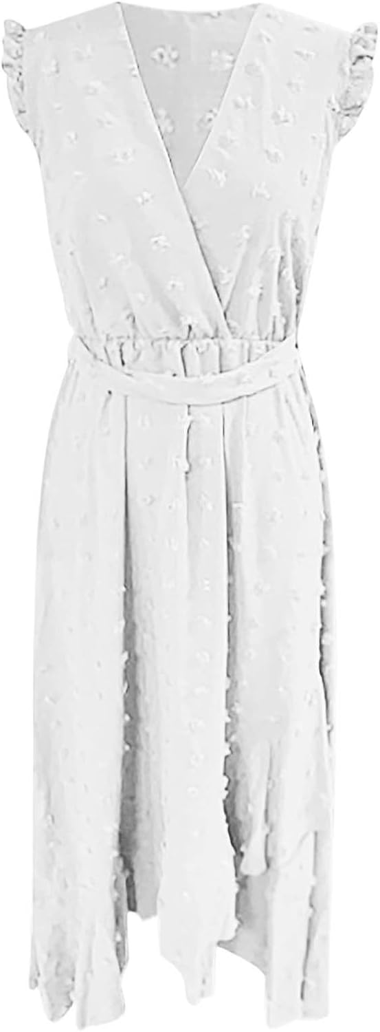 Bohemian Moon Dress for Women – Long Flowing Dress with V-Neck and Ruffled Sleeves