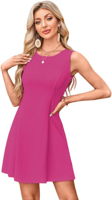 Lina Women's Dress – Mini Dress with Straps, Round Neck, Fitted Cut, Elegant Y2K Summer