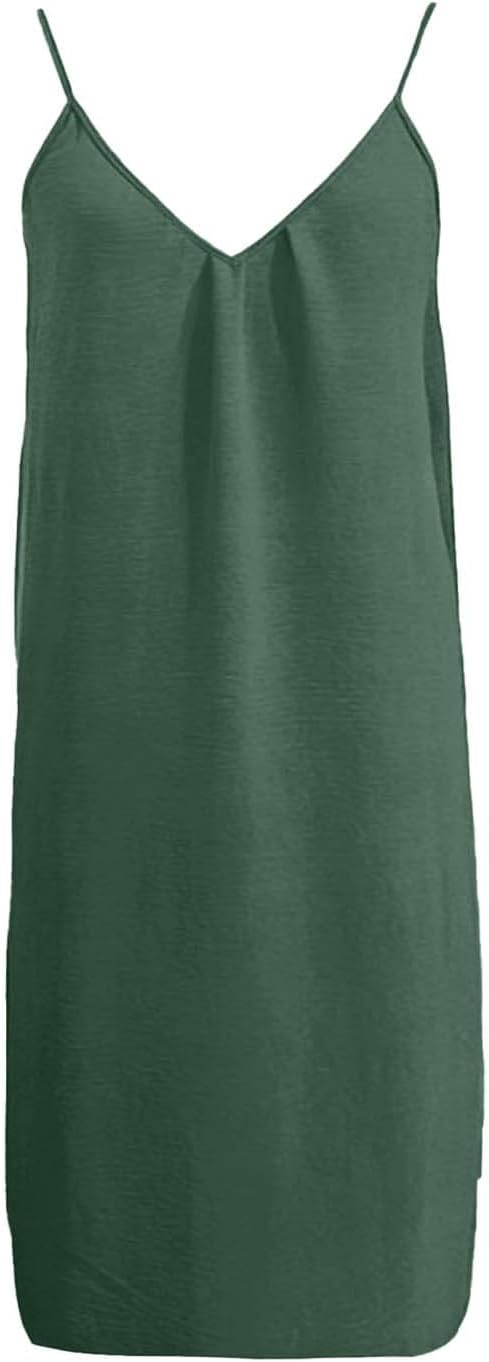 Léna Women's Camisole Dress – Midi Backless Dress with V-Neck for Summer