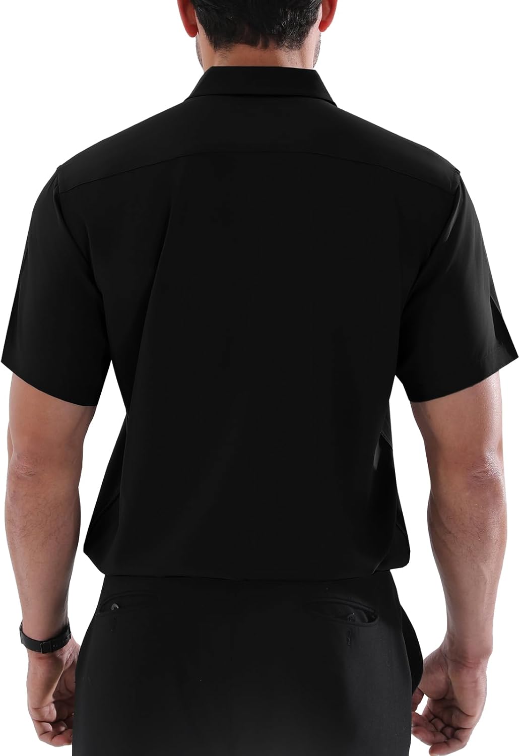 Marc Men's Shirt Plus Size – Stretch Short Sleeve Business Casual Shirt