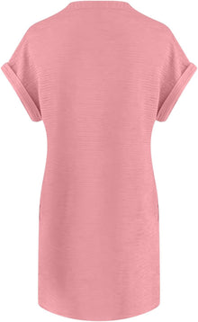 Chloé Women's Dress – Mini Dress with Round Neck, High Waist, Short Sleeves, and Pockets