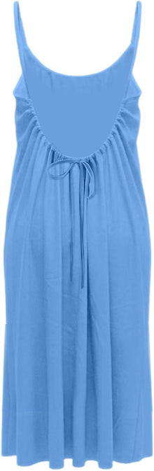 Noa Women's Dress – Maxi Dress with Open Back, Thin Straps, Flowing Cut, Elegant Summer Beach Dress