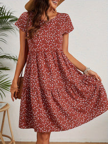 Katie Summer Dress Woman – Light Floral Dress in Polyester with Comfortable Fit
