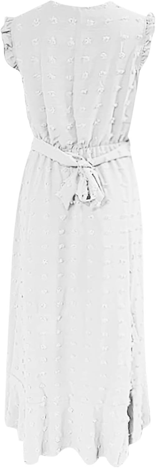 Bohemian Moon Dress for Women – Long Flowing Dress with V-Neck and Ruffled Sleeves