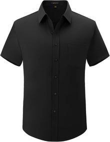 Marc Men's Shirt Plus Size – Stretch Short Sleeve Business Casual Shirt