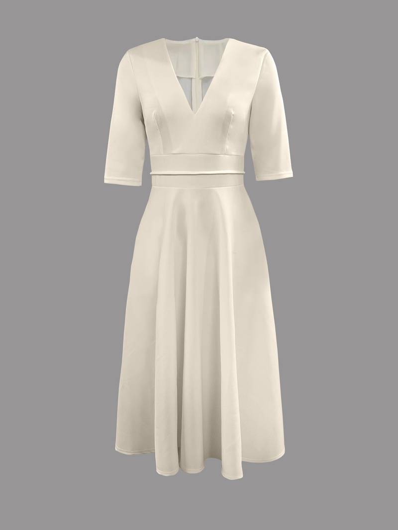 Elara Robe Femme – Elegant Dress with V-Neck, Lightweight & Ideal for Summer Parties and Events
