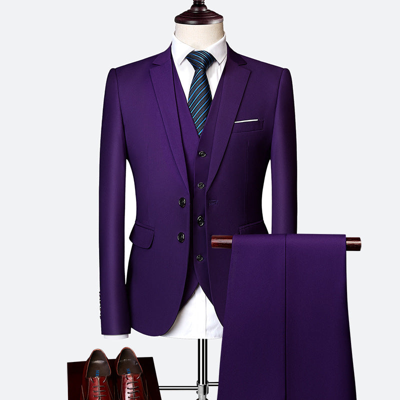 David Men's Costume – Elegant 3-Piece Suit, Breathable & Comfortable for Weddings & Business