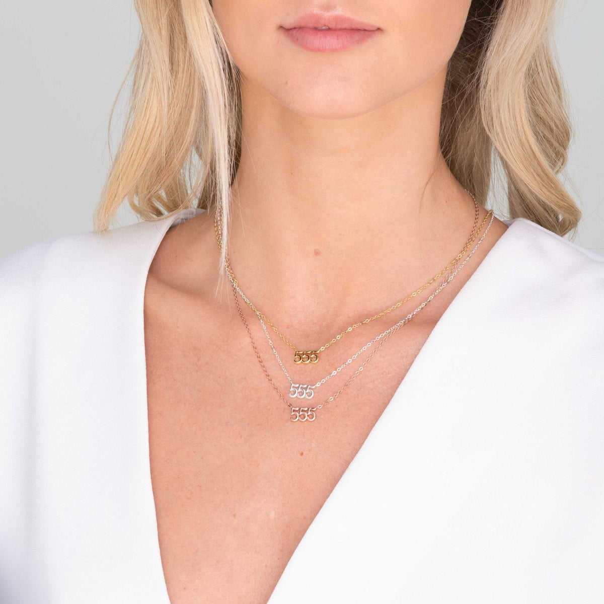 555 Angel Number Pendant Necklace