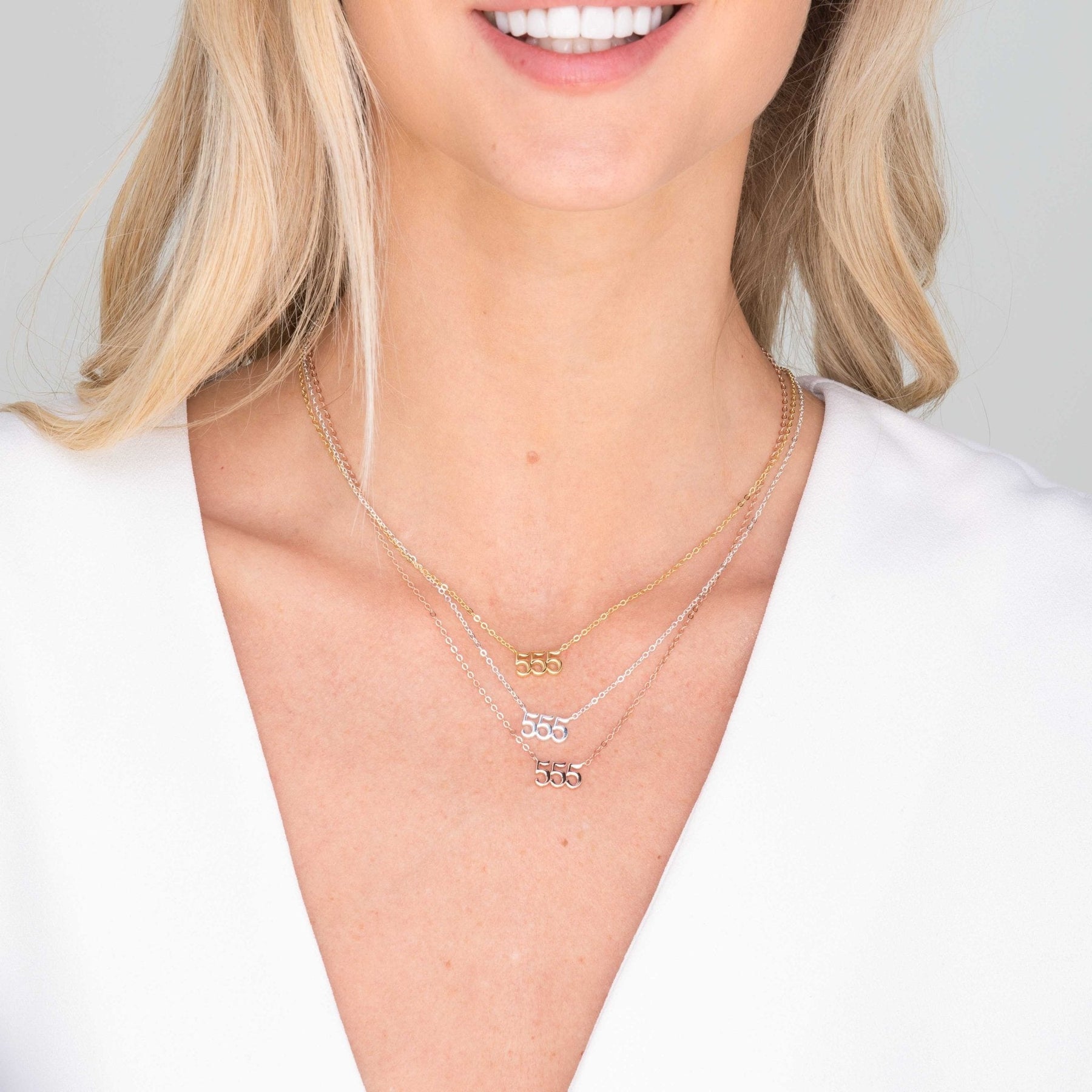 555 Angel Number Pendant Necklace