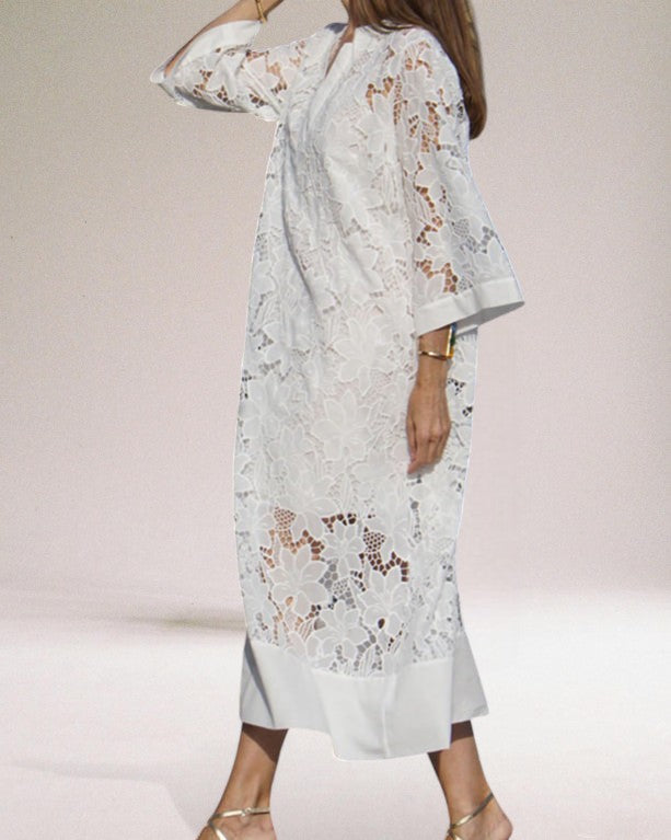 Jennylyn Maxi Dress Woman – Long Dress in Airy Lace, Summer Bohemian Style & Breathable Comfort