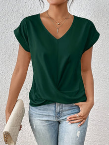Yasmine Top Woman – V-neck with Knot Detail, Elegant Draped & Comfortable Fit