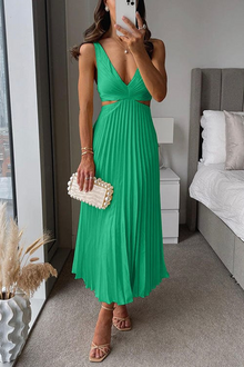 Melodie Satin Pleated Dress Woman – Luxurious and Soft Fabric & Elegant and Flattering Cut
