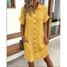 Dress Shirt Woman Gabriele – Elegant Summer Dress with Marked Waist & Airy Cut
