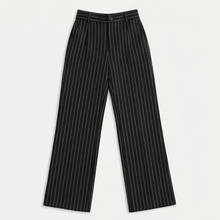 Solène High-Waisted Striped Wide-Leg Trousers for Effortless Polish