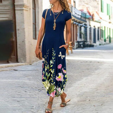 Caroline Maxi Dress Women – Cotton & Linen, Fluid Cut and Timeless Pattern