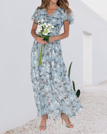 Robe Ina for Women – Elegant Chiffon Dress with Ruffles & Airy Cut for Summer or Parties