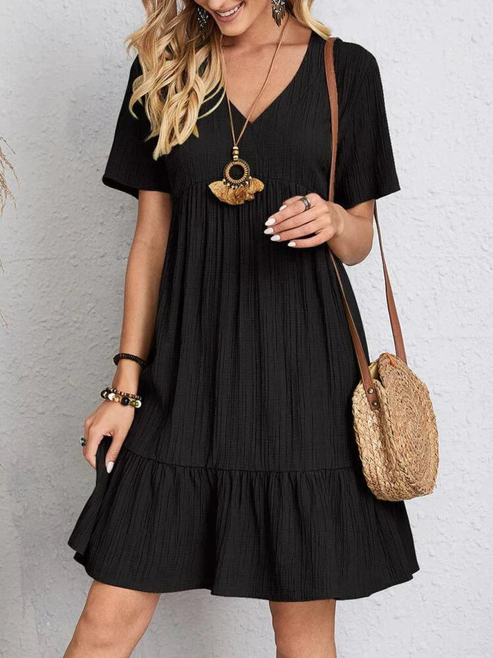 Summer Dress Women Julietta – Loose Dress with V-Neck & Airy Comfort for Hot Days