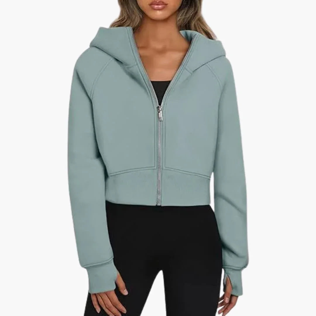 Sophie Laurent | Cropped Zip Hoodie For Women