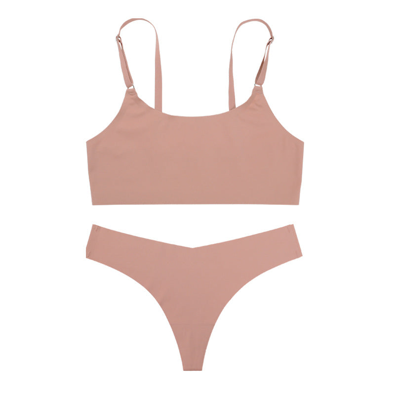 Women's Seamless Ice Silk Lingerie Set