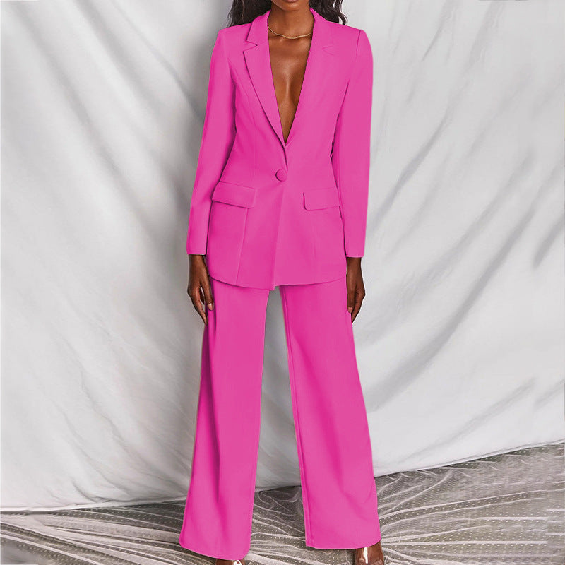 Aitana Women's Ensemble Blazer & Pants – Chic Outfit with Wide Legs for Office & Events