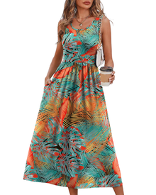 Jensy Midi Dress for Women – Flowing A-Line Dress with Pockets, Empire Waist & Elegant Summer Cut