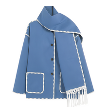 Genevieve Coat Woman – Soft Wool Coat with Scarf & Elegant Loose Fit