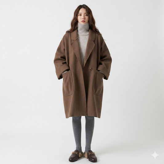 Élodie Marchand | Longline Wool Blend Coat For Women