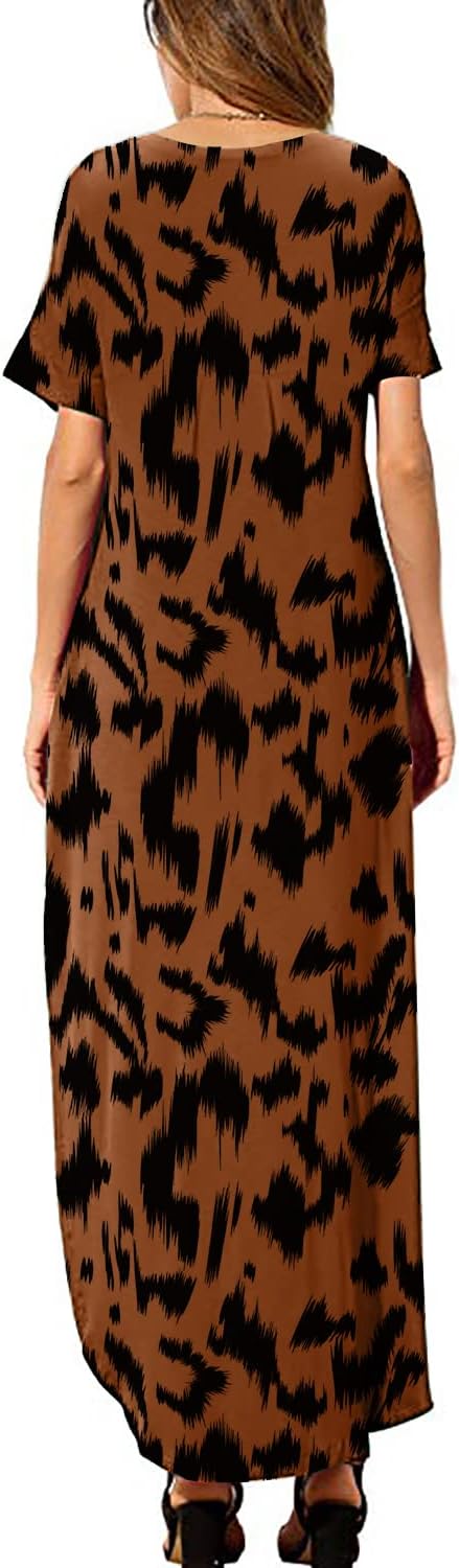 Julie Maxi Dress for Women – Long V-Neck Split Casual Summer Flowing Elegant Dress