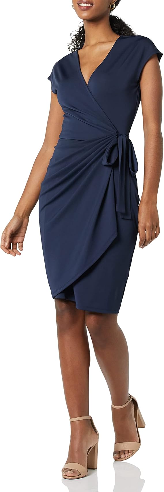 Rori Women's Wallet Dress – V-Neck, Fitted Cut & Comfortable Elegant Cotton Jersey