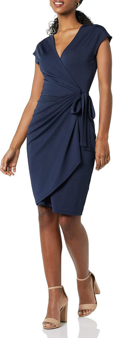Rori Women's Wallet Dress – V-Neck, Fitted Cut & Comfortable Elegant Cotton Jersey