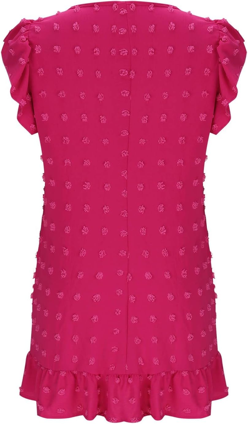 Chloé Women's Dress – Midi Dress V-Neck Short Sleeves Ruffles A-Line Cut Summer