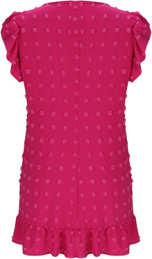 Chloé Women's Dress – Midi Dress V-Neck Short Sleeves Ruffles A-Line Cut Summer