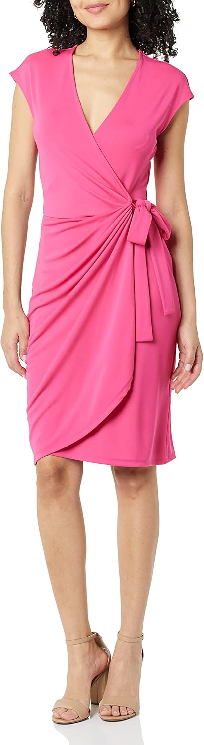 Rori Women's Wallet Dress – V-Neck, Fitted Cut & Comfortable Elegant Cotton Jersey