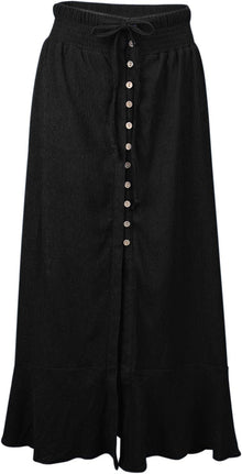Mayen Long Skirt for Women – Maxi Skirt with Elastic Waist, Slit & Flowing Summer Style