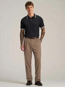 Adrien Men's Polo – Stretch Knit Polo, Lightweight & Elegant Business Casual Style