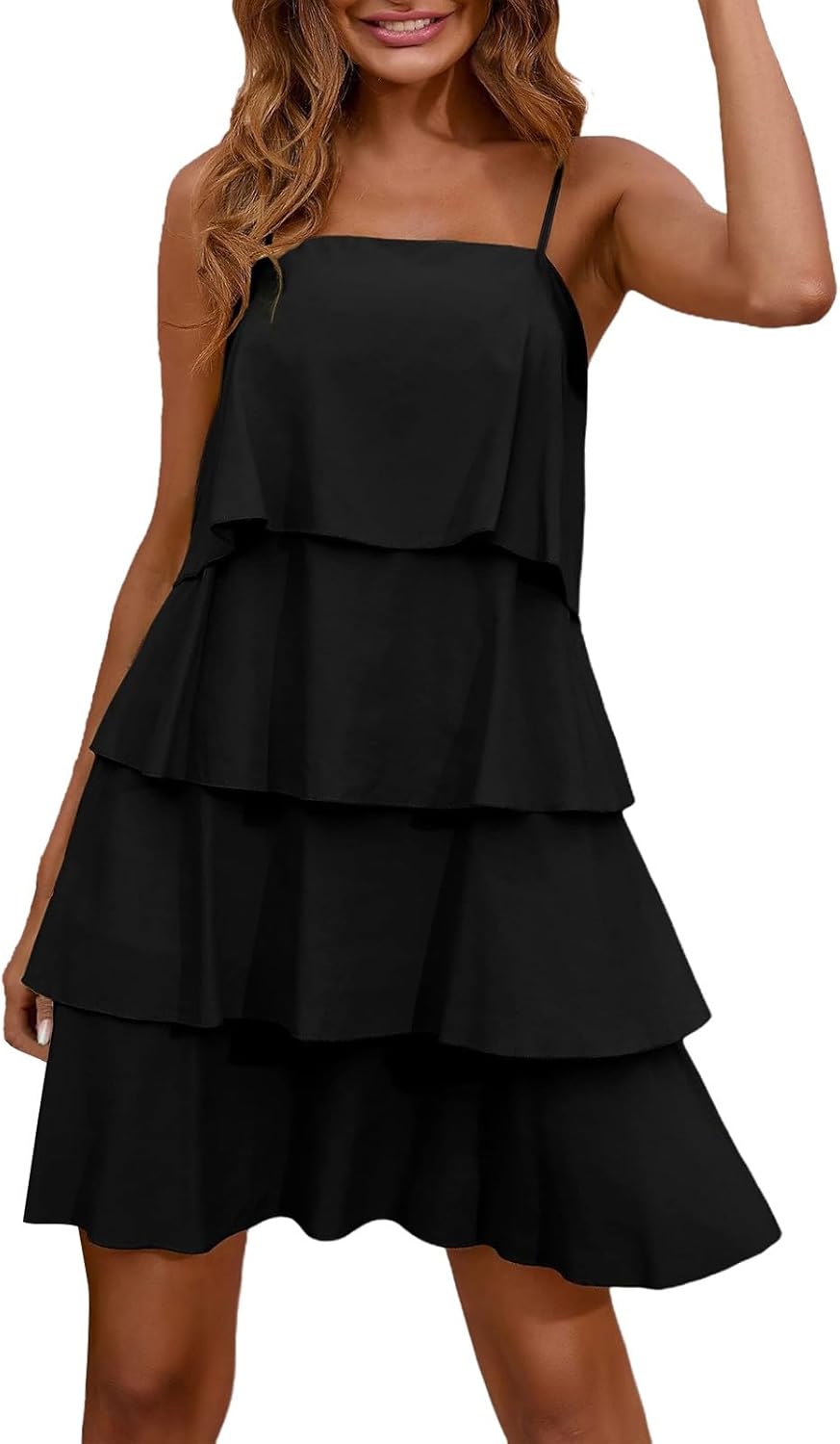 Camille Women's Dress – Maxi Dress with Ruffles, V-Neck, Sleeveless, Pleated Chiffon, Summer