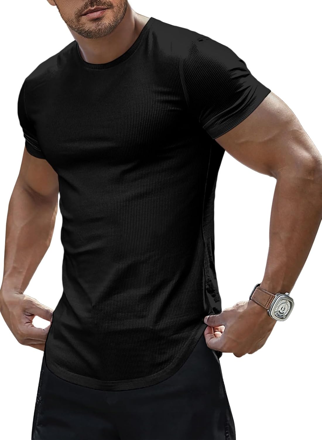 Norman Men's T-Shirt – Slim Fit Stretch T-Shirt, Longline & Summer Sport