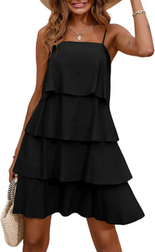 Camille Women's Dress – Maxi Dress with Ruffles, V-Neck, Sleeveless, Pleated Chiffon, Summer