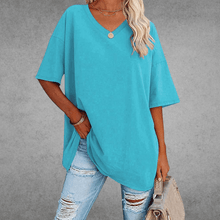 Ninon Oversize T-shirt Woman – Comfortable V-neck design & lightweight and breathable fabric