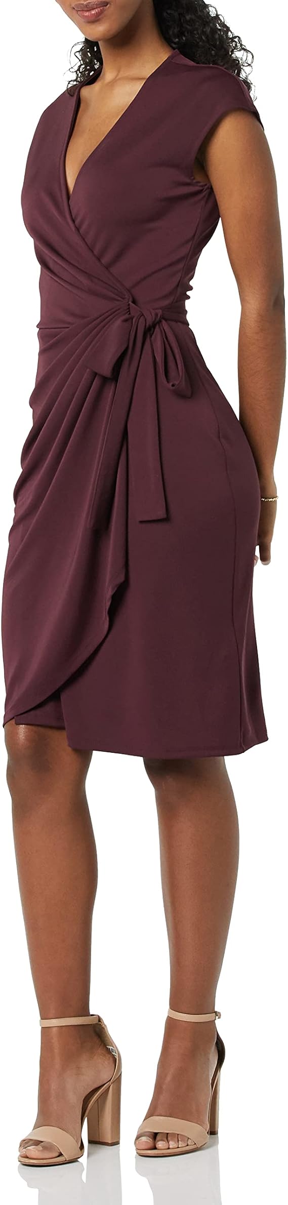 Rori Women's Wallet Dress – V-Neck, Fitted Cut & Comfortable Elegant Cotton Jersey