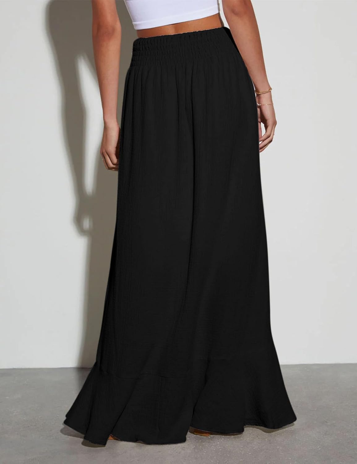 Mayen Long Skirt for Women – Maxi Skirt with Elastic Waist, Slit & Flowing Summer Style