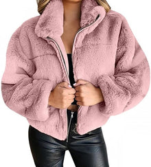 Terry Teddy Vest Woman – Soft Winter Coat with High Collar & Modern Zipped Cut