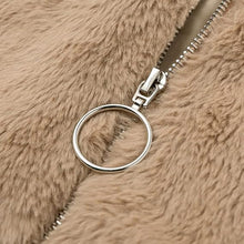 Terry Teddy Vest Woman – Soft Winter Coat with High Collar & Modern Zipped Cut