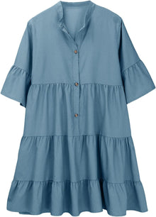 Sophie Bohemian Shirt Dress for Women – Short Flowing Dress with V-Neck and Short Sleeves