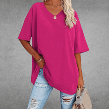 Ninon Oversize T-shirt Woman – Comfortable V-neck design & lightweight and breathable fabric