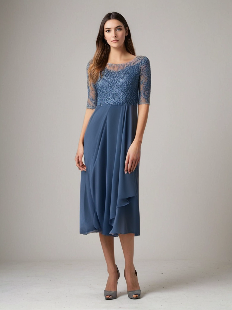 Midi Dress Woman Jara – Elegant Lace Dress with Timeless Style and Comfortable Cut