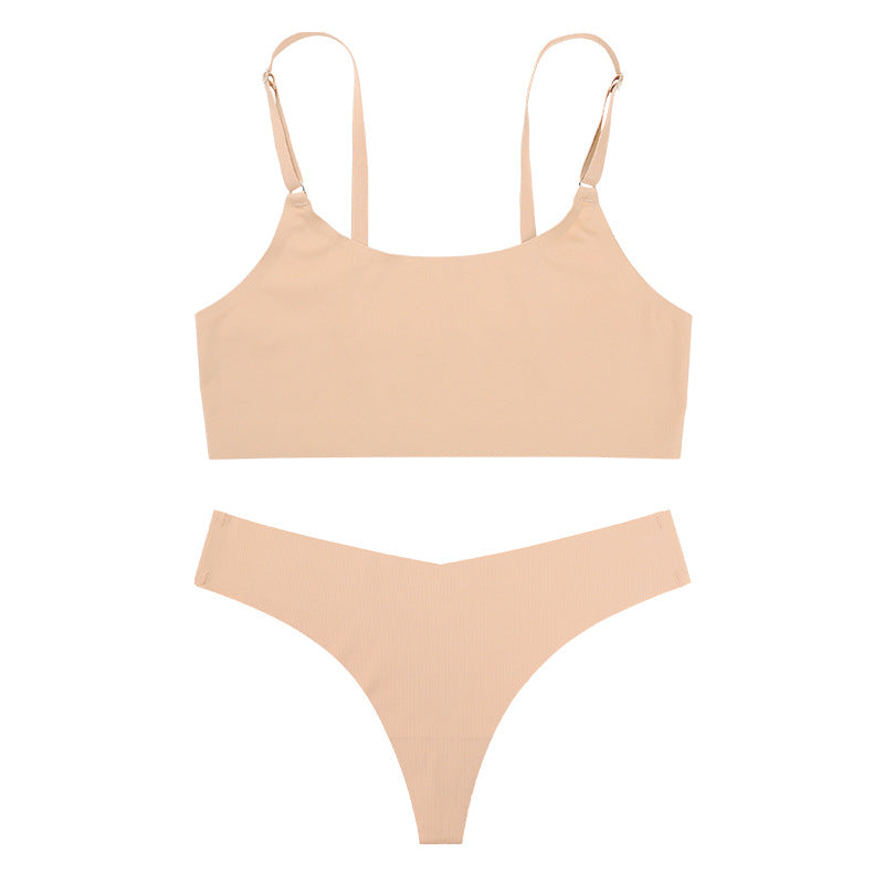 Women's Seamless Ice Silk Lingerie Set