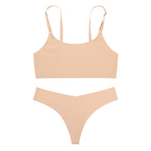 Women's Seamless Ice Silk Lingerie Set