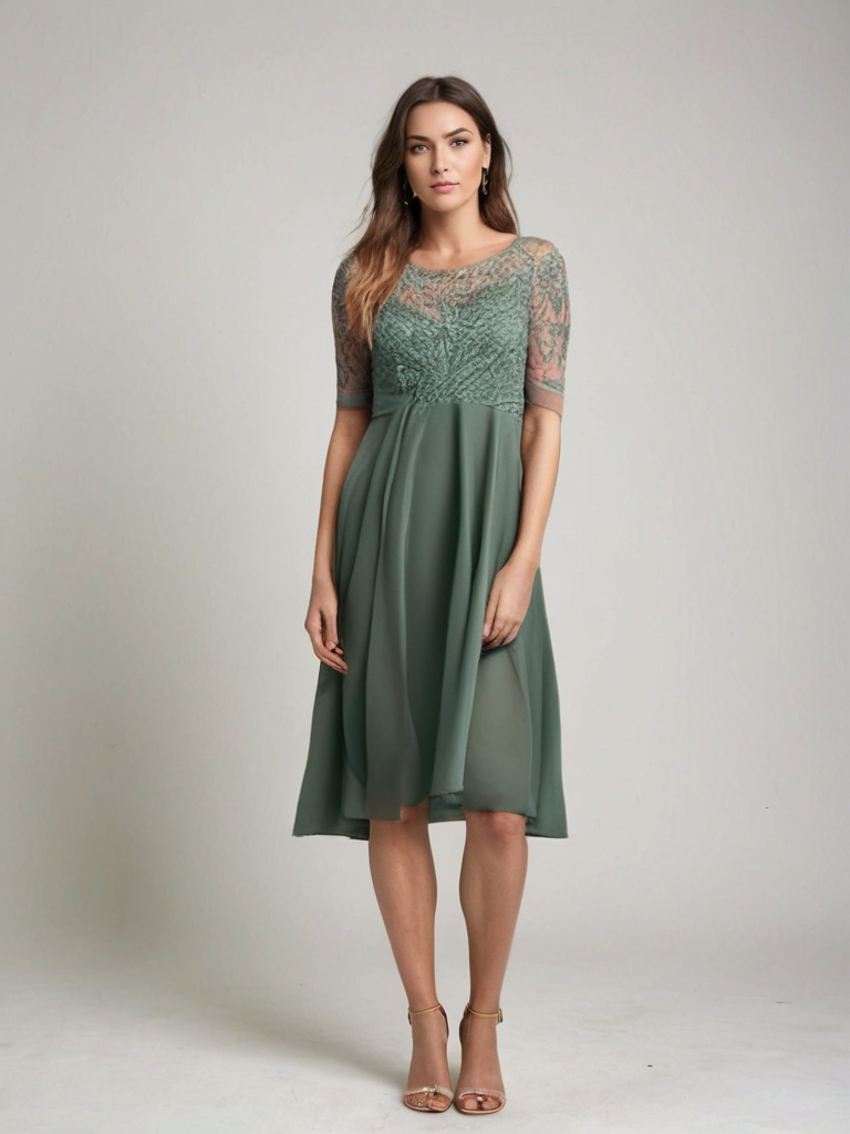 Midi Dress Woman Jara – Elegant Lace Dress with Timeless Style and Comfortable Cut